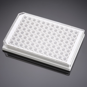 Corning BioCoat Collagen I 96 Well White/Clear Flat Bottom TC-Treated Microplate, with Lid, 5/Case