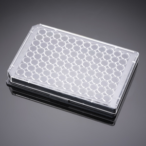 PLATE 96W BLK/CLR IMAGING TC STER W/LID